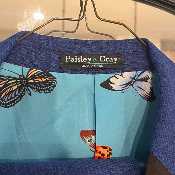 Paisley and Gray Royal Blue Suit Set - Picture 7 of 8